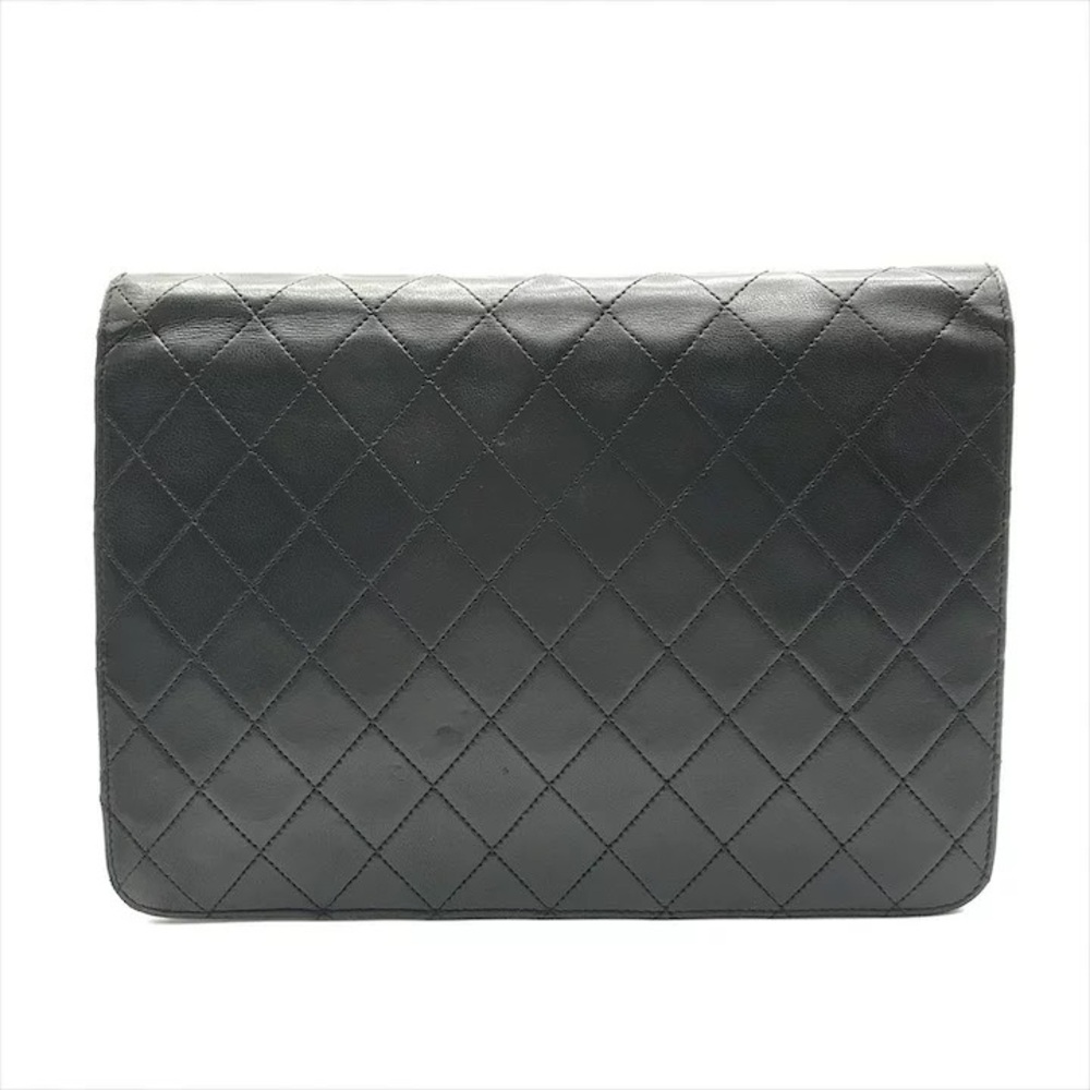 Authentic CHANEL single flap black lambskin 24k gold hardware classic bag - Picture 11 of 12